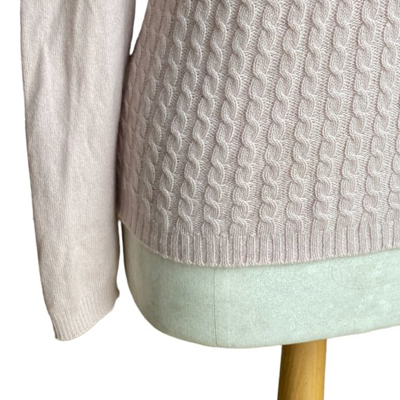 Lands End 100% Cashmere Cable Knit Sweater Pink Quiet Luxury Preppy Old Money-S - Picture 3 of 7